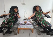 TNI Satgas Yonarmed 12 Kostrad Donor Darah Bantu Pasien Lansia di Malaka