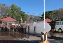 Water Canon dan Tebe Warnai Kenaikan Pangkat Personil Polres Belu