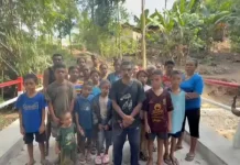 Jembatan Program Bakti TNI AD Permudah Akses Warga Desa Adang Buom dan Motongbang
