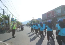 Polres Alor Amankan Jalan Santai dan Senam Massal HUT ke-81 RI