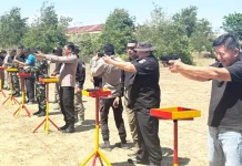Polres Belu Gelar Latihan Menembak Bersama Forkopimda dan Instansi Vertikal