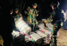 Satgas Yonarhanud 14/PWY Gagalkan Penyelundupan Puluhan Balpres