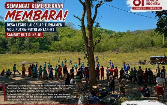 Desa Legur Lai Manggarai Timur Gelar Turnamen Voli Antar-RT Sambut HUT ke-81 RI