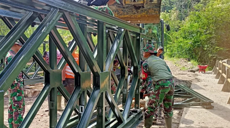 Ini Progres Pembangunan Jembatan Bailey di Lukup Sabun