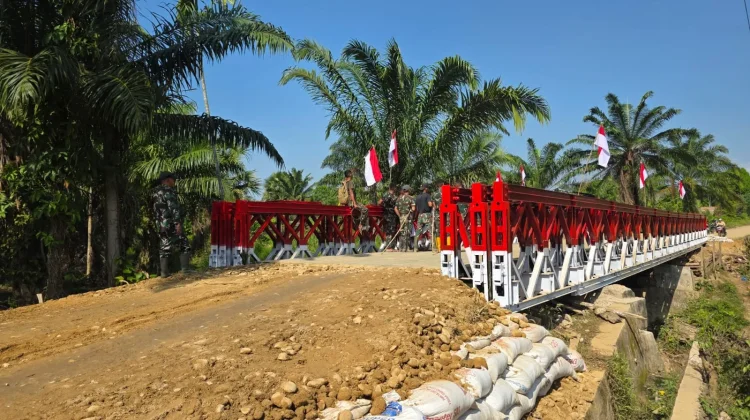 Percepatan Pembangunan jembatan Bailey Kodam IM Capai 53,4℅