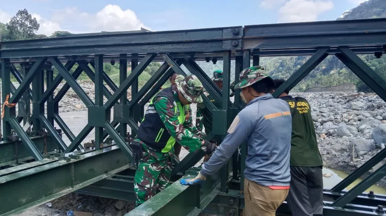 Progres Pembangunan Jembatan Bailey di Desa Bergang Aceh Tengah Capai 44 Persen