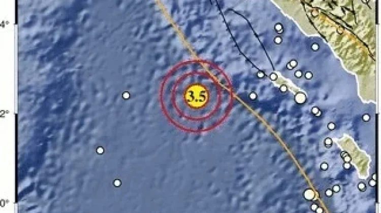 Gempa Magnitudo 3,5 Guncang Barat Sinabang, Tidak Berpotensi Tsunami