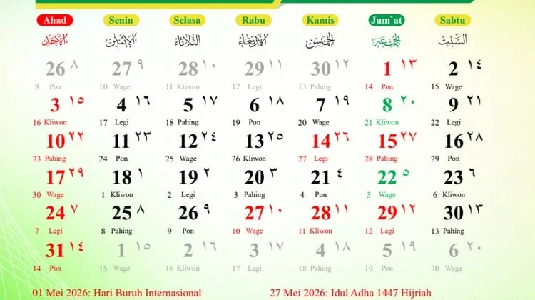 Mei 2026 Dipenuhi Libur Panjang, Tiga Periode Long Weekend Menanti