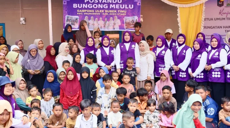 Peringati Hari Posyandu Nasional di Langkahan, Ketum Posyandu Sosialisasi 6 SPM