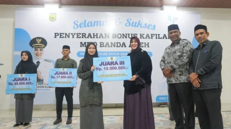 Kafilah Berprestasi Banda Aceh Terima Bonus dari Pemko