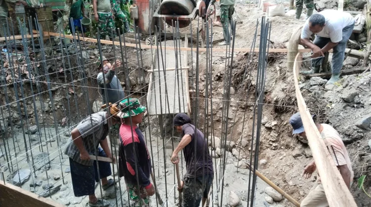 Kodim 0108/Agara bangun jembatan perintis di Desa Teger Miko Aceh Tenggara