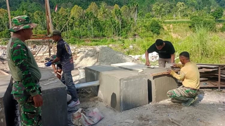 Kodim Agara Pacu Pembangunan Jembatan Gantung Perintis