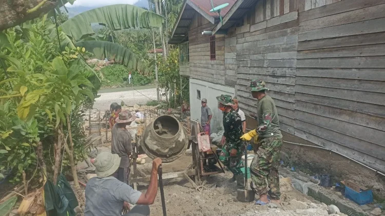 Material Pembangunan Jembatan Gantung Perintis di Desa Kati Maju Mulai Diangkut