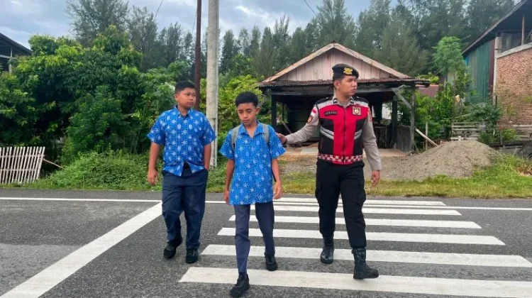 Polres Aceh Jaya Wujudkan Kamseltibcarlantas Kawasan Sekolah