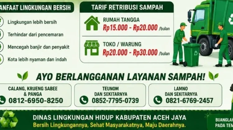 Masyarakat Aceh Jaya dapat Manfaatkan Layanan Pengangkutan Sampah