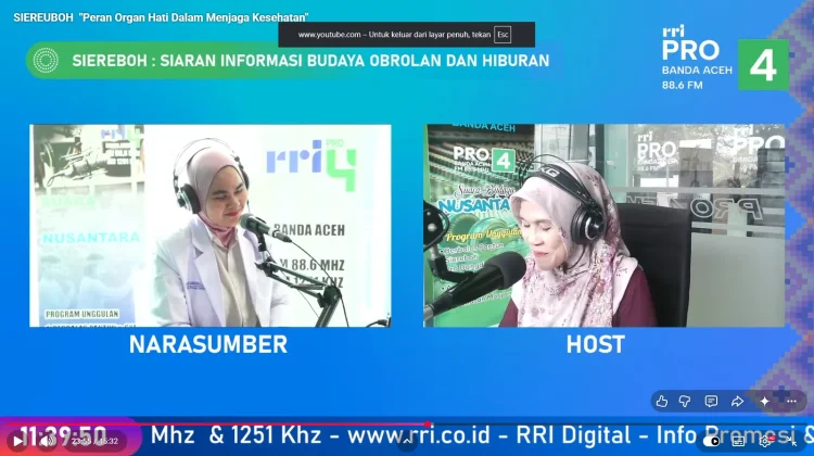 RRI Banda Aceh Ajak Masyarakat Peduli Kesehatan Hati