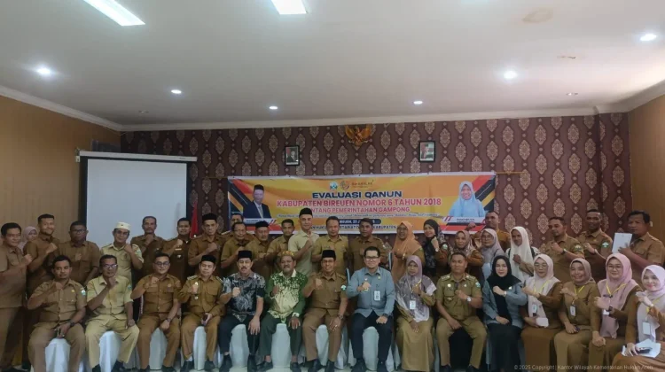 Kemenkum Aceh Evaluasi Qanun Pemerintahan Desa di Bireuen