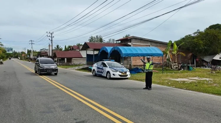 Satlantas Polres Aceh Jaya Patroli Kamseltibcar Lantas