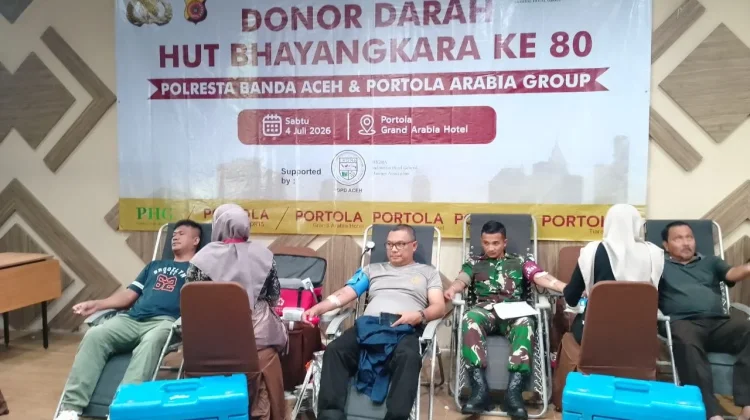 Polresta Banda Aceh dan Portola Grand Arabia Hotel Gelar Donor Darah