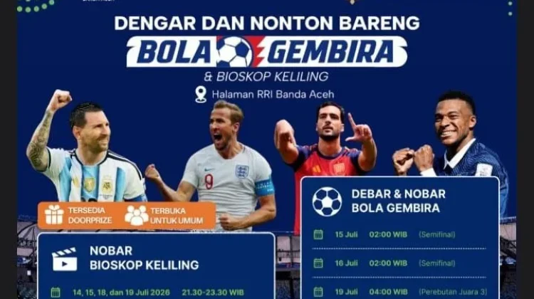 RRI Banda Aceh Gelar Nobar dan Debar Piala Dunia 2026, Terbuka untuk Masyarakat