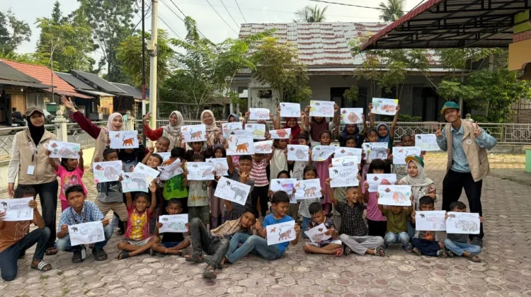 Mahasiswa KKN USK Kenalkan Satwa Kunci TNGL lewat Lomba Mewarnai