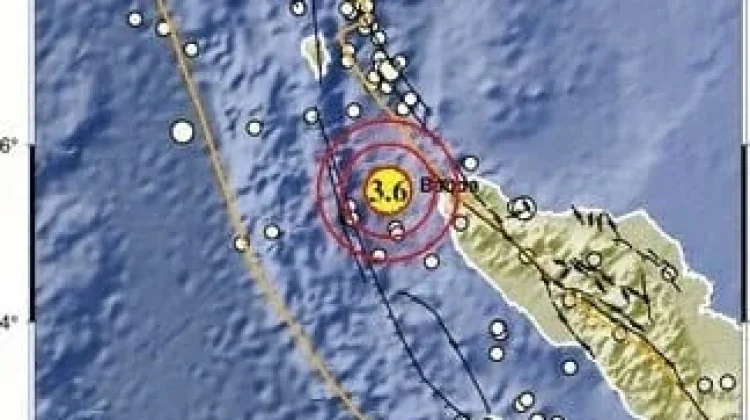 Laut Sabang Diguncang Gempa 3,6 Magnitudo, Tidak Berpotensi Tsunami
