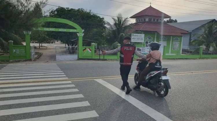 Polres Aceh Jaya Laksanakan Strong Point di MTsN 3 Calang