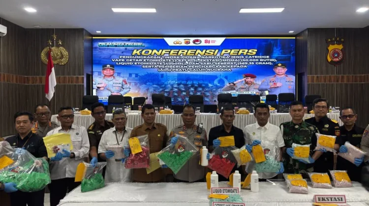 Polda Aceh Berhasil Gagalkan Peredaran Narkotika Jenis Etomidate dan Ekstasi