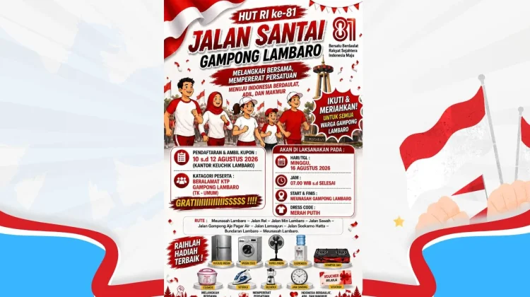 Jalan Santai HUT RI 81, Warga Lambaro Diajak Bersatu