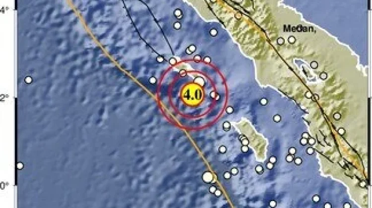Gempa Magnitudo 4,0 Guncang Perairan Sinabang, Aceh