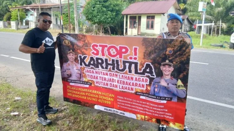 Polsek Teunom Intensifkan Patroli dan Sosialisasi Pencegahan Karhutla