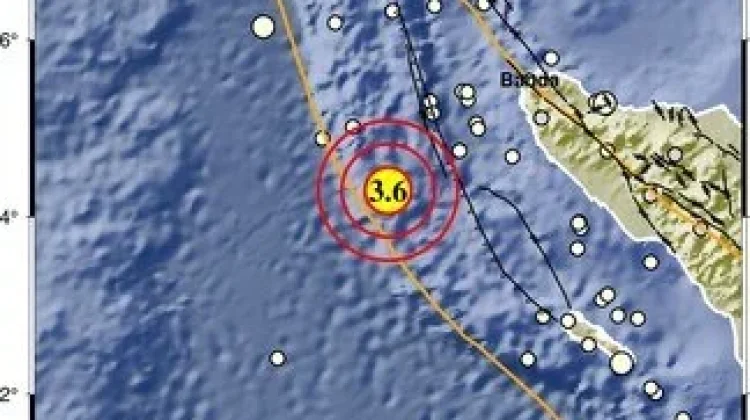 Gempa Bumi 3,6 Magnitudo Berkedalaman 10 Kilometer Guncang Aceh Jaya