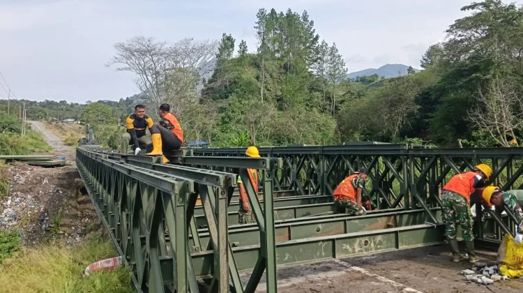 Pengerjaan Jembatan Bailey Bale Redelong Bener Meriah Capai 85 Persen