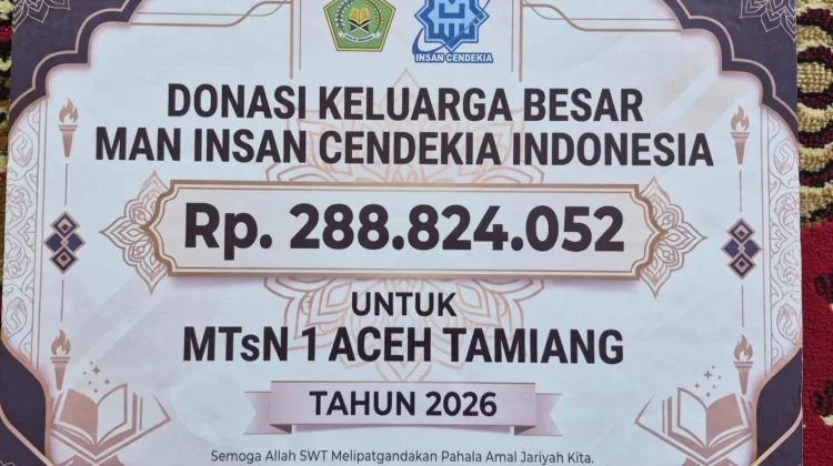 MAN Insan Cendekia Himpun Donasi Bagi MTsN 1 Aceh Tamiang
