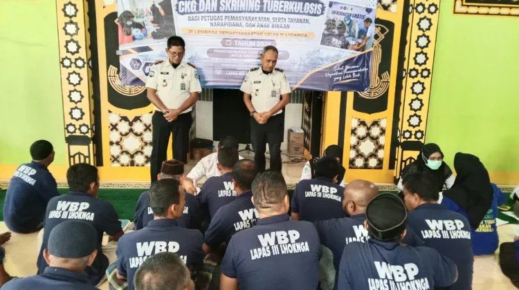 Warga Binaan Lapas Kelas III Lhoknga Lakukan CKG dan Skrining TBC