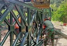 Ini Progres Pembangunan Jembatan Bailey di Lukup Sabun