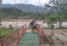 TNI Kebut Penyelesaian Jembatan Gantung Penghubung Desa di Aceh Tenggara