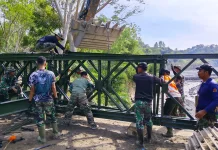 Pengerjaan Jembatan Bailey Lukup Sabun Capai 25 Persen