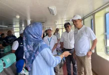 Sekda Aceh Sapa Pemudik di KMP Aceh Hebat, 650 Tiket Gratis Disiapkan ke Sabang