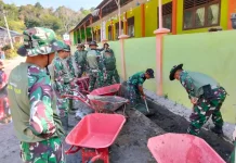 Kodim 0119/Bener Meriah dan Yonif 114/SM Bersihkan Parit, Antisipasi Banjir