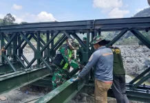 Progres Pembangunan Jembatan Bailey di Desa Bergang Aceh Tengah Capai 44 Persen