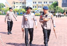 Polda Aceh Simulasikan Sispamkota, Tegaskan Pelayanan Humanis Jelang May Day 2026