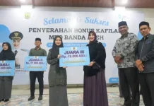 Kafilah Berprestasi Banda Aceh Terima Bonus dari Pemko