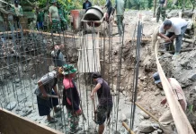 Kodim 0108/Agara bangun jembatan perintis di Desa Teger Miko Aceh Tenggara