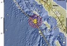 Gempa Magnitudo 3,9 Guncang Barat Daya Sinabang Aceh