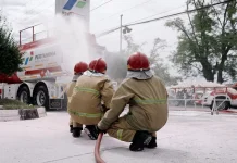 Pertamina Simulasi Penanggulangan Keadaan Darurat SPBU di Aceh Besar