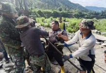 Jembatan Gantung Perintis Garuda di Desa Teger Miko Sudah Dipasang Tali Sling