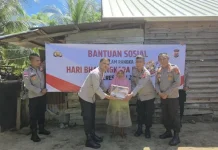 Polres Aceh Jaya Salurkan Bantuan Sosial jelang Hari Bhayangkara