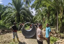 Kodim 0107/Aceh Selatan Kembali Bangun Jembatan Aramco di Empat Desa