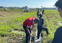 Mahasiswa KKN USK dan Warga Gampong Mesjid Ulim Baroh Kolaborasi Bangun Drainas